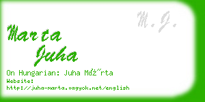 marta juha business card